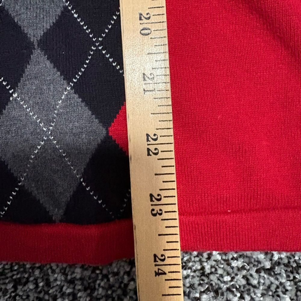Laura Scott Red Argyle Women's Sweater size large - Picture 4 of 7